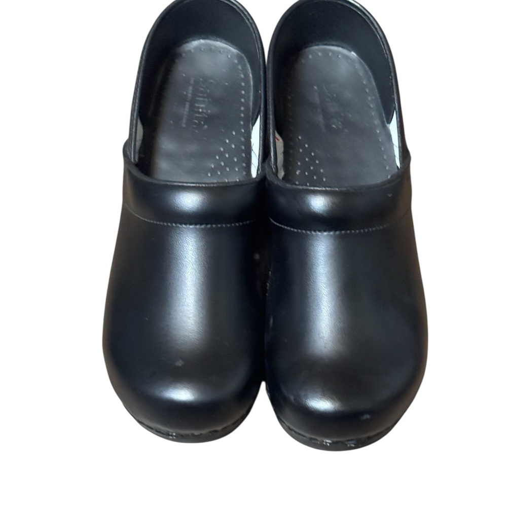 Sanita Black Leather Clogs Size 42 Slip Resistant Professional Unisex - Picture 6 of 10
